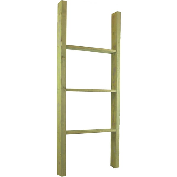 Ekena Millwork 19"W x 48"H x 3 1/2"D Vintage Farmhouse 3 Rung Ladder, Barnwood Decor Collection, Restoration Green DECR019X048X04LDRGR - main